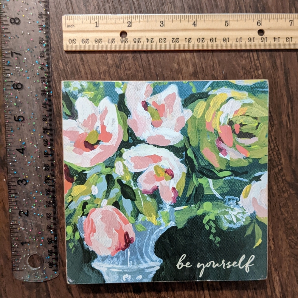 🍂 3/$15 - "Be Yourself" Floral Wall Hanging - Picture 4 of 5